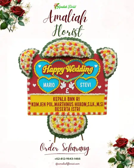 Papan Bunga Pernikahan Karangkobar